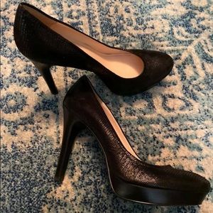 Black pearlized heels